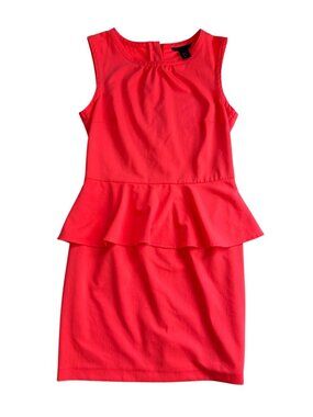 H&M Womens Neon Pink Peplum Dress Size 10